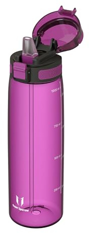 Super Sparrow Botella Deportiva - TouchSip Botella Agua - 1L - Tritan Botellas con Pajita, Sin BPA