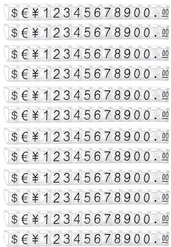 KEMUZ Etiquetas de precio Cubos de visualización de precio Contador de números ajustables Etiqueta de precio de venta Bloques de precio de venta 12 piezas para joyería Reloj Anillo Dollar, Negro