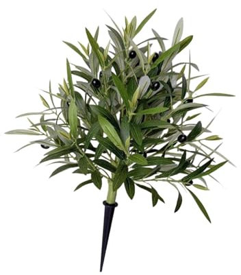 Baoblaze Künstliche Oliven-Formschnitte, realistische Büsche, Pflanzen mit Erdspieß, künstliche Grünpflanzen, Sträucher für die, Außenbalkon