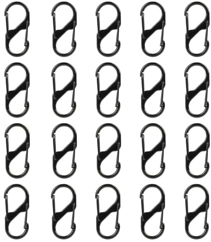 20 PCS S Karabiner Mini Karabinerhaken, Schlüssel Karabiner, Karabinerhaken, Kleiner Karabinerhaken, Schlüsselkarabiner Klein, Minikarabiner Für Outdoor, Camping, Reisen, Wandern
