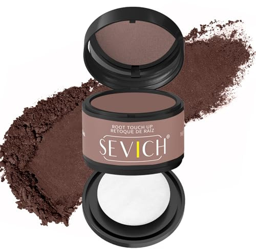 sombra instantánea para el cabello - polvo para la línea del cabello sevich, corrector de raíces grises de cobertura rápida con toque puff, 4g 12 colores