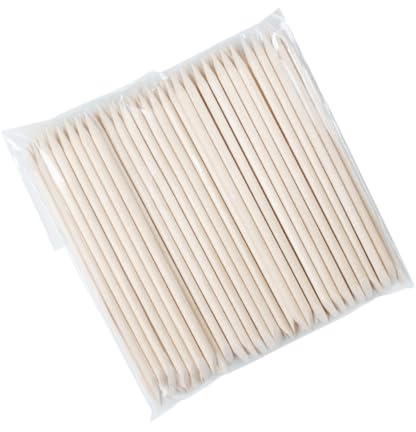 UKCOCO 100pezzi Bastoncini Legno Arancio per Unghie Strumento Manicure Lucidatura Cuticole Pulizia Sporcizia Rimozione Morta Accessorio Nail Art
