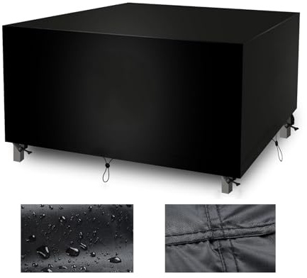 OOOXZO Gartentisch Schutzhülle Wasserdicht Wetterfest 80x50x80cm/LxBxH Outdoor Gartenmöbel Abdeckhaube Schwarz Schutzhülle Maßanfertigung 600D Oxford Abdeckplane mit Zugkordel Winddichte Schnalle