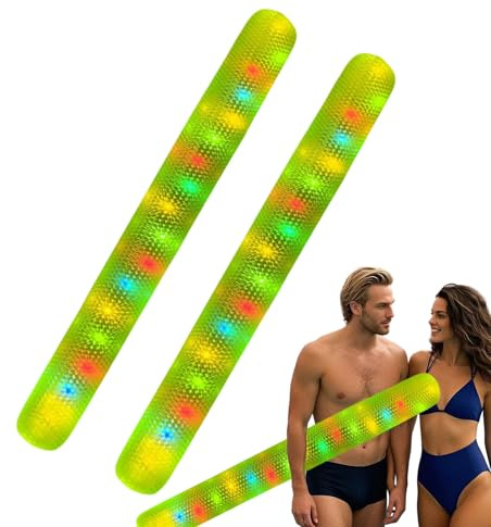Renopfect Fideos de piscina inflables | Pasta inflable de PVC para piscina | Grandes juegos de agua para exteriores con función de iluminación integrada en colores coloridos para mujeres, hombres