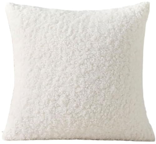 Kissenbezüge Teddyplüsch 80x80 40x80cm 50x70 40x60 Kissenbezug Dekokissen Sofakissen Cord Kissenhülle Zierkissenbezug Dekorative Weiche für Sofa Wohnzimmer Schlafzimmer(White,50x70cm 20x28in)