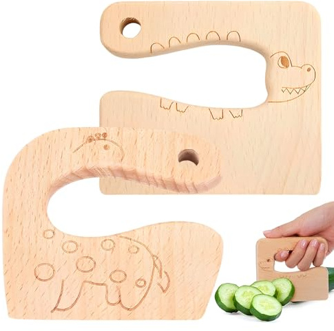 Kindermesser Aus Holz Niedliche Sicherheit Kindermesser, Küchenset Kinder Schneideset Kinder Schneidemesser Gemüse Schneider Zum Schneiden Und Kochen Von Obst Oder Gemüse Für Kleinkinder