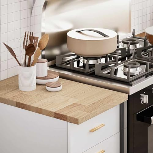 Owoxanthellate Piano di lavoro da cucina in legno massello 40 x 63,5 x 2,7 cm, in rovere rettangolare, design moderno, robusto e versatile come piano da scrivania, banco da lavoro o tavolo per