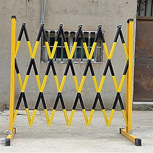 JIIPOREGJ Industrial Expandable Metal Barricade, Traffic Fence with Casters, Easy to Assemble Safety Barrier with Casters, Flexible Mobile Barrier Gate.L 300Cm/9.8Ft