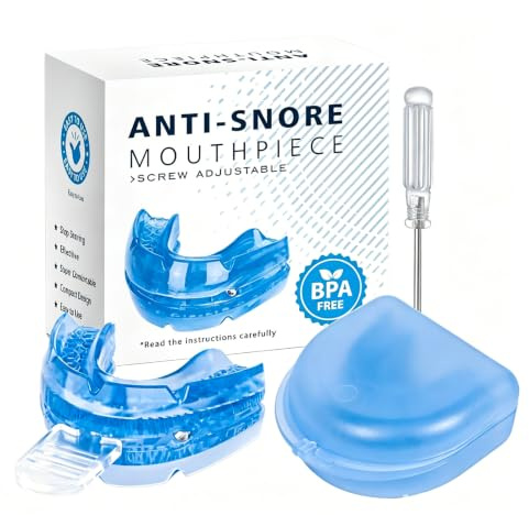 VELAJA Férula Antironquidos, Férula de Descarga para Bruxismo y Avance Mandibular, Dispositivo Antironquidos Ajustable para Mejorar la Respiración Nocturna y el Sueño