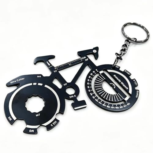 20 in 1 Bicycle Bottle Opener,Bike Bottle Opener Keyring Multitool | Stainless Steel Keychain Multitool,Multi Purpose Beer Opener,Portable Outdoor Keyring Pocket Tool for Cyclists,Screwdriver