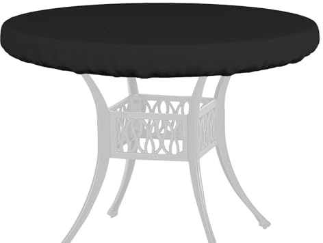 yakermur Copertura per tavolo rotonda per esterno, impermeabile e anti-UV, tessuto Oxford 210D, protezione per mobili da giardino, terrazza, cortile, tavolo da caffè pieghevole e espositivo