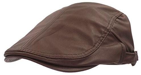 Roffatide Unisexe Cuir Synthétique Béret Casquettes Souples Plate Newsboy Ivy Duckbill Chapeau Réglable