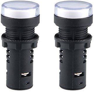 uxcell 2Pcs Red/Green Indicator Light AC/DC 24V, 22mm Panel Mount, Dual-Color, for Electrical Control Panel, HVAC, DIY Projects