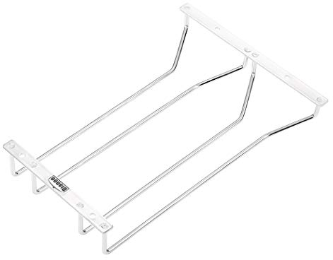 Dianoo Support De Verre à Vin Sous L'armoire, Acier Inoxydable 304 Porte-verres à Vin, Rangement Pour Verres à Pied Pour Bar Cuisine 30cm 2 Rangées