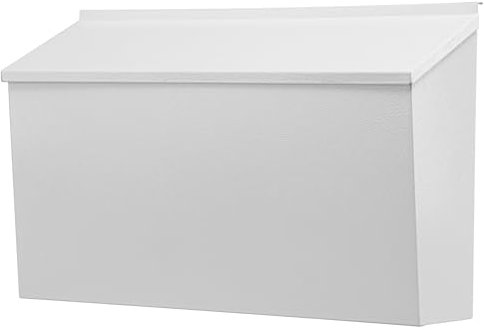KYODOLED Wall-Mount Mailbox, Large Capacity Mail Box, Galvanized Steel Rust-Proof Metal Post Box, Mailboxes for Outside,15.7x9.9x4.9 White