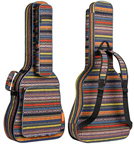 CAHAYA Bohemian Gitarrentasche Gig Bag 15,6mm Gepolsterte Wasserdicht Gitarrenhülle für Akustikgitarre 40/41 / 42 Zoll CY0186