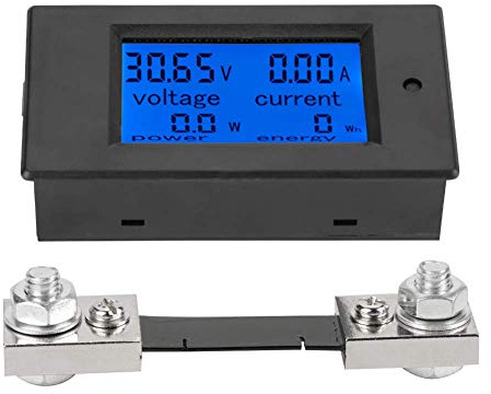 DollaTek 100A DC Medidor de Potencia Digital multifunción Módulo de Monitor de energía Volt Meterr Amperímetro con derivación 50A
