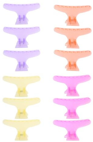 Butterfly Hair Clips, 12 Pieces Colorful Hair Claw Clamps, Sectioning Clips for Styling and Cutting, Non-Slip Salon Hair Accessories for Women