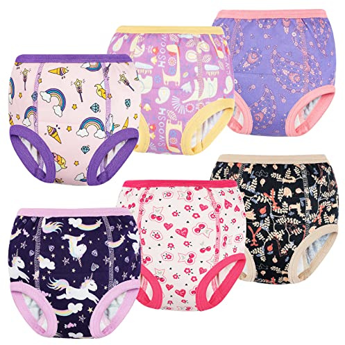 FLYISH Direct - Lot de 6 culottes d'apprentissage, 6 couches douces et respirantes, 130/6 ans