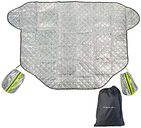 PEARL Frontscheibenabdeckung: 2in1-Anti-Eis-Scheiben-/Spiegelabdeckung und Sonnenschutz, 120x147 cm (Frontscheibenabdeckung mit Spiegel, Scheibenabdeckung mit Spiegel, Spray)
