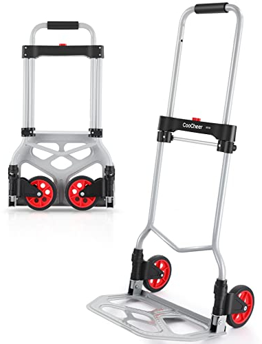 Sackkarre, Sackkarre Alu, Transportkarre Klappbar, Faltbar, max Traglast 120 kg, 2 Räder, mit Teleskopgriff aus Aluminium für Industrie und Haushalt