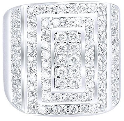 Sterling 925er Silber Pave Ring - LONG ICE - 12