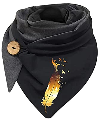 Schal Damen Winter Dreiecksschal Warm Halstuch Halswärmer Kariert Und Knöpfen Dreieckstücher Elegant Herbstschal Mit Geometrische Poncho Persönlichkeit Dreieck Damenschal Dreieckstuch Klassischer