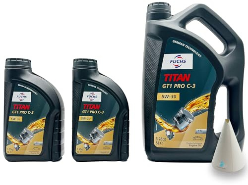 7 L Fuchs Titan GT1 Pro C-3 5W30 | passend für | VW 504 00 | VW507 00 | MB 229.51 | BMW LONGLIFE-04 | PORSCHE C30 | 7 Liter | Motoröl | Motorenöl | mit Trichter