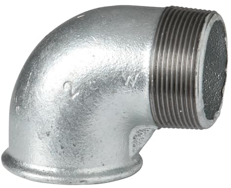 10 Stück - ATUSA Winkel Nr.92 i/a 90 Grad in 1/2 aus Temperguss, verzinkt - Winkel aus Temperguss ist ein Fitting zum Erstellen einer Richtungsänderung um 90° in einer Rohrinstallation