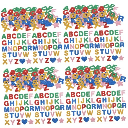 LALAFINA 4stücke Glitzer Alphabet Aufkleber Selbstklebende Buchstaben Sticker Für Scrapbooking Karten Und Dekoration Pro Packung Abnehmbar Und Kleberfrei
