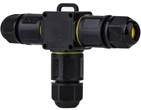Junction Box IP68 Waterproof Outdoor Cable Connector 3 Way Line M20 External Sleeve Coupler Extension Electrical Wire Protector for Cable Diameter 4-8mm