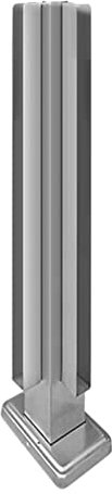 Robuster Edelstahl-Glasgeländerpfosten für 10 mm/12 mm Glasdeck-Zaun-Klemmstange für Veranda, Balustrade, silberfarben