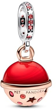 Pandora Moments Planet Mars Murano 782433C01 - Ciondolo scintillante in argento sterling con lega di metallo placcato oro rosa, compatibile Moments e ME Braccialetti, Mehrfarbig, Argento sterling
