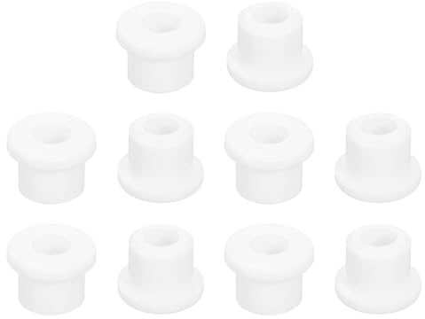 QUARKZMAN 18Pcs Pasacables Arandelas de Goma, Ojales de Cable de Goma de 10mm Agujero de Taladro, Tapones de Agujero para Cortafuegos, Proteger Cables Enchufes, Blanco