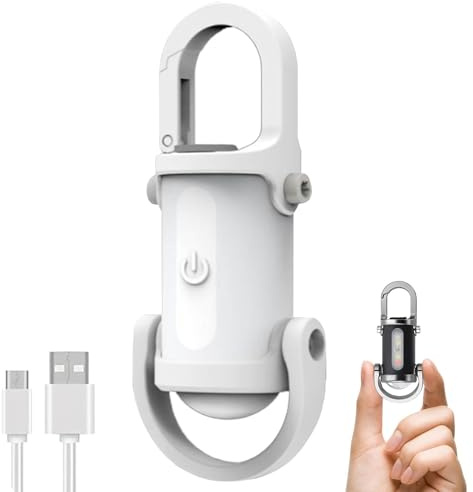 1200LM Superhelle Mini-Schlüsselanhänger-Taschenlampe Wasserdicht, Mini LED Taschenlampe Schlüsselanhänger, Taschenlampe LED Aufladbar mit Power Bank für Outdoor, Camping (Weiß)