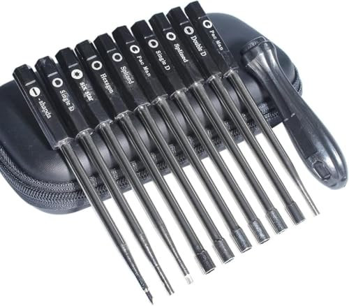 Accessoires d'outils Lot de 10 tournevis pour réglage de carburateur cannelés Pacman Double D Type Compatible avec Stihl Compatible avec Husqvarna Zama Compatible avec Walbro Carb Tronçonneuse