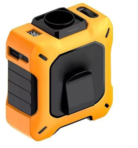 Marchfunny Ventilateur de cou sans pales rechargeable par USB et léger pour le voyage pratique (orange)