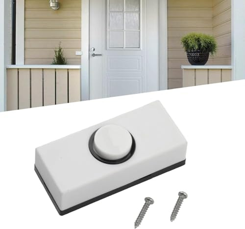 Wired Door Bell Push Button - with 2 Screws - Universal Wired Door Bell Button - fits Most Home and Garage Door Bell Systems - Easy to Install - Size 55×24×14mm