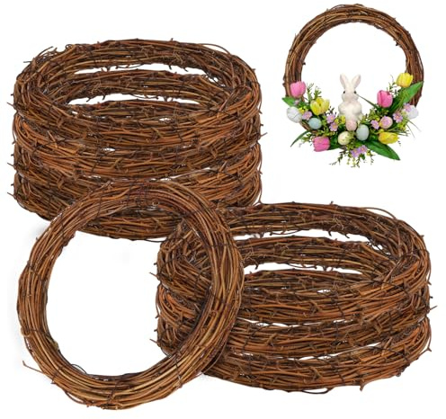 GNIEMCKIN 8 Pack 8 Inch Natural Grapevine Wreaths, Vine Branch Wreath, Grapevine Garland for DIY Crafts and Christmas Decorations, Ideal for Indoor and Outdoor Use