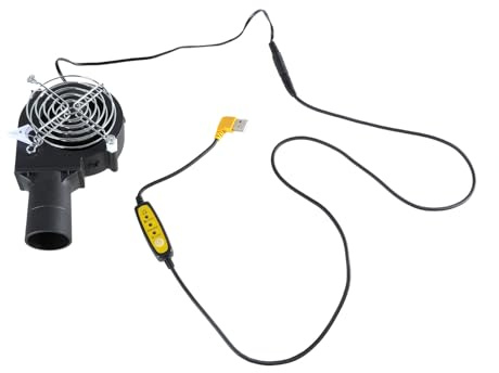 Ljmyy Ventilateur USB 9733 de 5 V avec grand volume d'air, ventilateur de sortie d'air à vitesse réglable pour le camping, démarrage rapide au charbon de bois, ventilateur monté sur la taille
