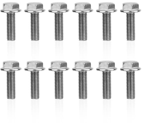 12pcs 551696 Exhaust Manifold Bolts, Metal Manifold Head Bolts for LS1 LS2 LS3 LSX LT Series Engines Suitable for 12617944 Exhaust Gasket (Silver)