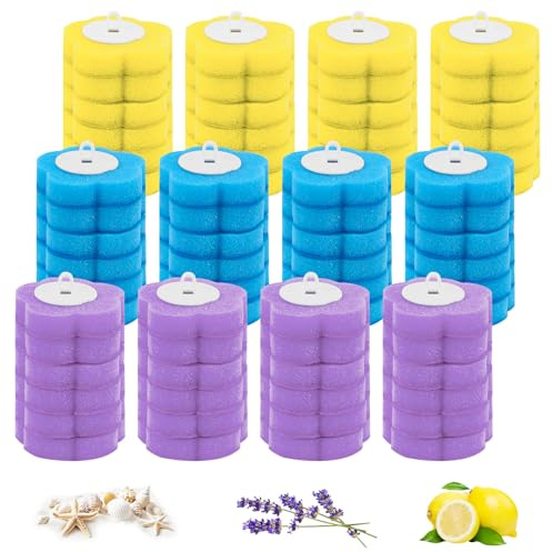 72 Pcs Disposable Toilet Brush Head, Toilet Wand Replacement Heads Cleaner Pads, Disposable Replacement Brush Head, Toilet Cleaning System for Bathroom Sink Wash Basin (Random Color)