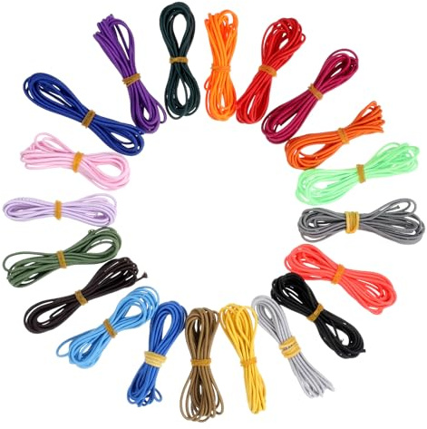 Cinta elástica multicolor de 2 mm para pulseras, 20 colores, 1,9 m/pieza, multicolor