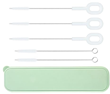 Gatuida Brosse de Nettoyage pour Biberons et Pailles, Set de 5 Pièces Poils Doux, Boîte de Rangement Incluse, pour Biberons en Verre et Gourdes, Usage Domestique