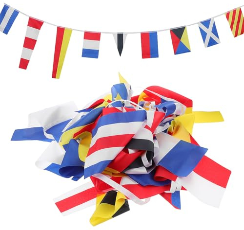 HEANUJJ Drapeaux de Code International en Tissu Résistant, Ensemble de 40 Pavillons de Signalisation pour Bateaux de Croisière et Manifestations Nautiques