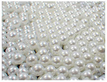 Sparpack 1000 hochwertige nachgebildete lose Perlen Perle Dekoperlen Kunststoffperlen ohne Loch 5mm weiss