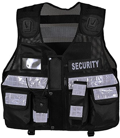 RAC3 Application des gilets tactiques Hi Viz, sécurité, CCTV pour maître-chien, gilets tactiques (Noir)