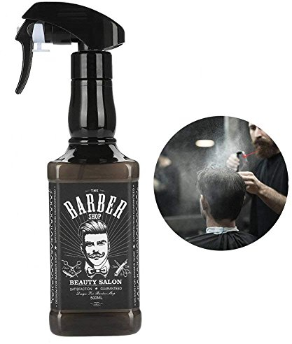 Barber Water Spray Bottle,Kappersspray, Friseur Spray Bottlle, 500ml Kunststoff Friseur Sprühflasche Salon Barber Hair Tools Wassersprüher(Schwarz)
