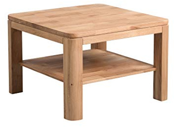 M2 Kollektion Telfs 1 Couchtisch, Echtholz Wildeiche massiv geölt, braun, 65x65cm, Höhe 44cm