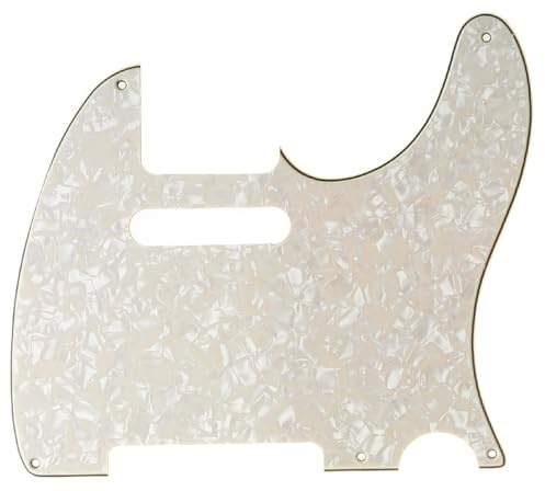 Musiclily Pro 5 Löcher Vintage TL Schlagbrett 4 lagig Aged White Pearl | für Fender American/Mexican Tele E-Gitarre
